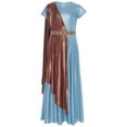 thumbnail image 3 of iiniim Kids Girls Greek Toga Robe Short Sleeve Metallic Ancient Greece Gown Princess Dress Halloween Cosplay Sky Blue 10, 3 of 7