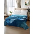 thumbnail image 2 of Full Flat Sheet 81"x96", Blue Butterfly Soft Lightweight Bedding Flat Sheets Only, Modern Elegant Water Ripples Brushed Microfiber Top Bed Sheet, Breathable StainResistant Bedsheets, 2 of 9