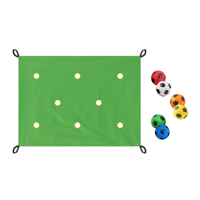 Juego de construcción de equipos con lona y 6 pelotas de poliuretano, divertido juego de aprendizaje y trabajo en equipo. Verde