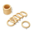 thumbnail image 1 of 2 1/4 Inch Wood Curtain Rings in Beige, Set of 24, 1 of 1