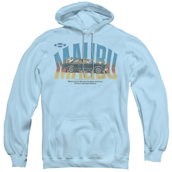 Chevrolet Thumbs Up Adult Pullover Hoodie Sweatshirt Light Blue
