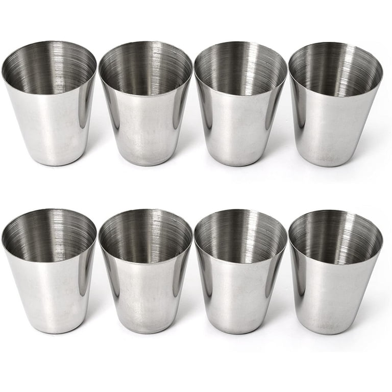 Visland Stainless Steel Cups Pint Tumbler Stackable Metal Drinking Glasses  for Travel, Camping, Outdoors 