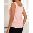 thumbnail image 3 of Camisetas sin mangas Plilima con cuello en V y satén de seda para mujer, color rosa, 3 of 6