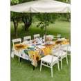 thumbnail image 4 of Outdoor Tablecloth with Umbrella Hole for Patio/Picnic/Party/Camping, Yellow Sunflowers Waterproof Table Cloth Rectangle Table Cover Washable, Elegant Pastoral Floral Watercolor Wooden (52"x 70"), 4 of 8