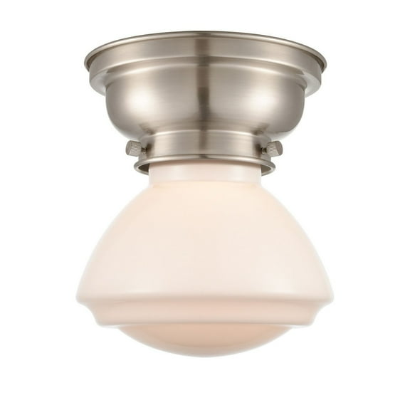 623-1F-SN-G321-Innovations Lighting-Olean - 1 Light Flush Mount In Industrial Style-6.4 Inches Tall and 6.75 Inches Wide-Brushed Satin Nickel