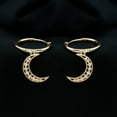 thumbnail image 3 of Rosec Jewels Diamond Moon Drop Hoop Earrings, 14K Yellow Gold, 3 of 7