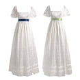 thumbnail image 2 of Vestido victoriano medieval con corsé y escote cuadrado vintage para mujer, vestido blanco de Kate Sharma, vestido de regencia, vestido de la época de la guerra civil, Halloween, 2 of 5