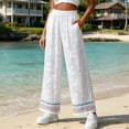 thumbnail image 4 of Wide Leg Pants For Women Business Casual Summer Loose Fit Beach Ready Vacation Ready Flexible Styling Easy Matching Wardrobe Essential Everyday Outfit For Vacation And Travel White C XL, 4 of 6
