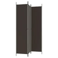 thumbnail image 2 of vidaXL 3-Panel Room Divider Brown 150x220 cm Fabric, 2 of 5