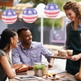 thumbnail image 3 of LEEYNEER 6 Pcs American Flag Lantern Decorations Fairy Lights Battery Operated Mini Lanterns Paper, 3 of 8