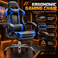 thumbnail image 2 of Ergonomic Gaming Chair with Footrest, High Back PU Leather Computer Video Game Desk Chair with Lumbar Support and Headrest, Reclining Swivel Executive Office Chair, 2 of 8