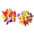 thumbnail image 3 of Leaf Hula Skirt and Hawaiian Leis Set Grass Skirt with Artificial Hibiscus Flowers for Hula Costume and Beach Party, 3 of 6