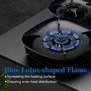 ROBAM 30 Gas Cooktop 7B7H30 with 3 FireCube Brass Burners, Built-in NG/LPG, 18,000 BTUs Power Burner, Flameout Protection and R-Link Tech, Black