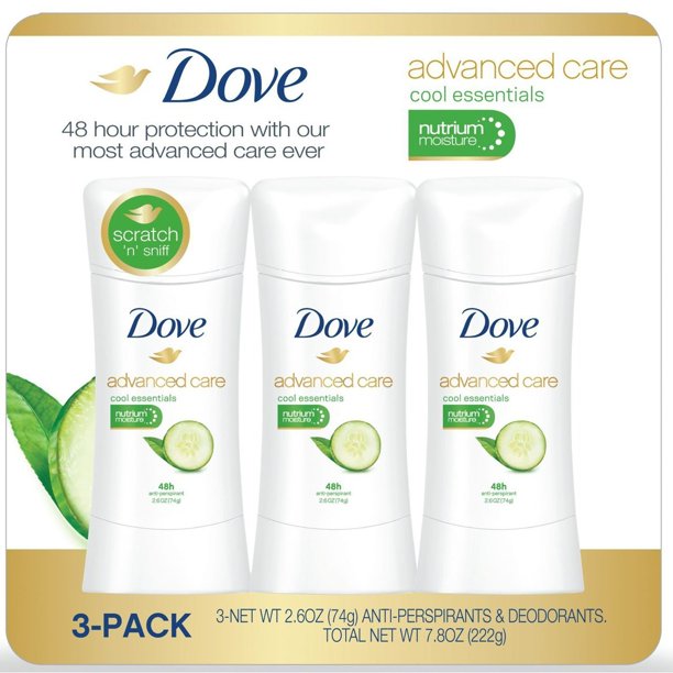 Dove Advanced Care Cool Essentials Nutrium Moisture Antiperspirant Deodorant 2.6 Oz