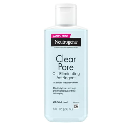 Neutrogena Clear Pore Oil-Eliminating Acne Treatment Astringent, Toner for Face, 8 fl oz