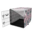 thumbnail image 3 of Exotic Dog Crate Cover, Pastel Tropical Summer Pattern with Monstera Leaves Toucan Bird Watermelon, Easy to Use Pet Kennel Cover Small Dogs Puppies Kittens, 7 Sizes, Rose and Multicolor, by Ambesonne, 3 of 6
