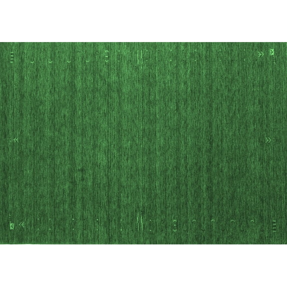 Ahgly Company Indoor Rectangle Abstract Emerald Green Contemporary Area Rugs, 5' x 7'