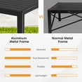 thumbnail image 6 of TLGREEN 43×28in Outdoor Dining Table for 6, Wooden-like Top, Aluminum Frame, Weather Resistant, Ideal for Garden, Patio, Poolside, Porch, (Black), 6 of 10