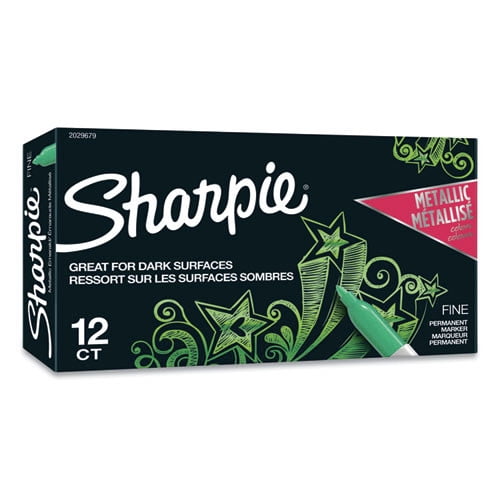 Fine Point Green Ink Metallic Permanent Markers (1 Dozen)
