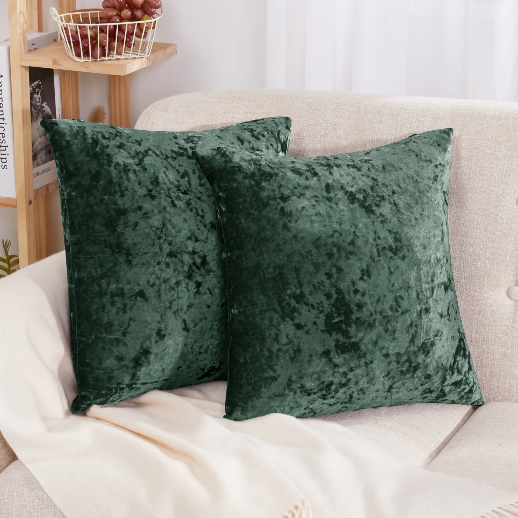 Soft Velvet Geometric Decor Throw Pillow Cover Set of 4 Cushion Case 18"x18" 