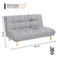 thumbnail image 2 of Sofa Cama Matrimonial Reclinable Acolchado 3 Plazas Moderno gris, 2 of 3