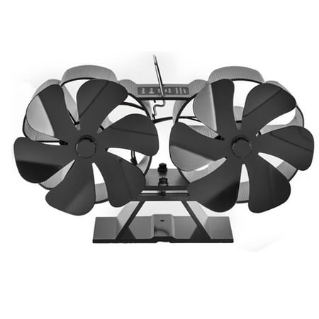 Unatoiry Dual Heat Stove Fan Dual Head 12 Heat Self-Powered Stove Fan for  Wood Stove Wood Burner Fireplace | Walmart Canada