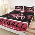 thumbnail image 3 of jejeloiu Football Sport Games Bed Sheets,Black Red King Sheets For Rugby Gamer 4pcs, 3 of 7