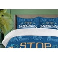 thumbnail image 4 of Ambesonne Indigo Duvet Cover Set, Never Stop Dreaming, King, Royal Blue Yellow, 4 of 6