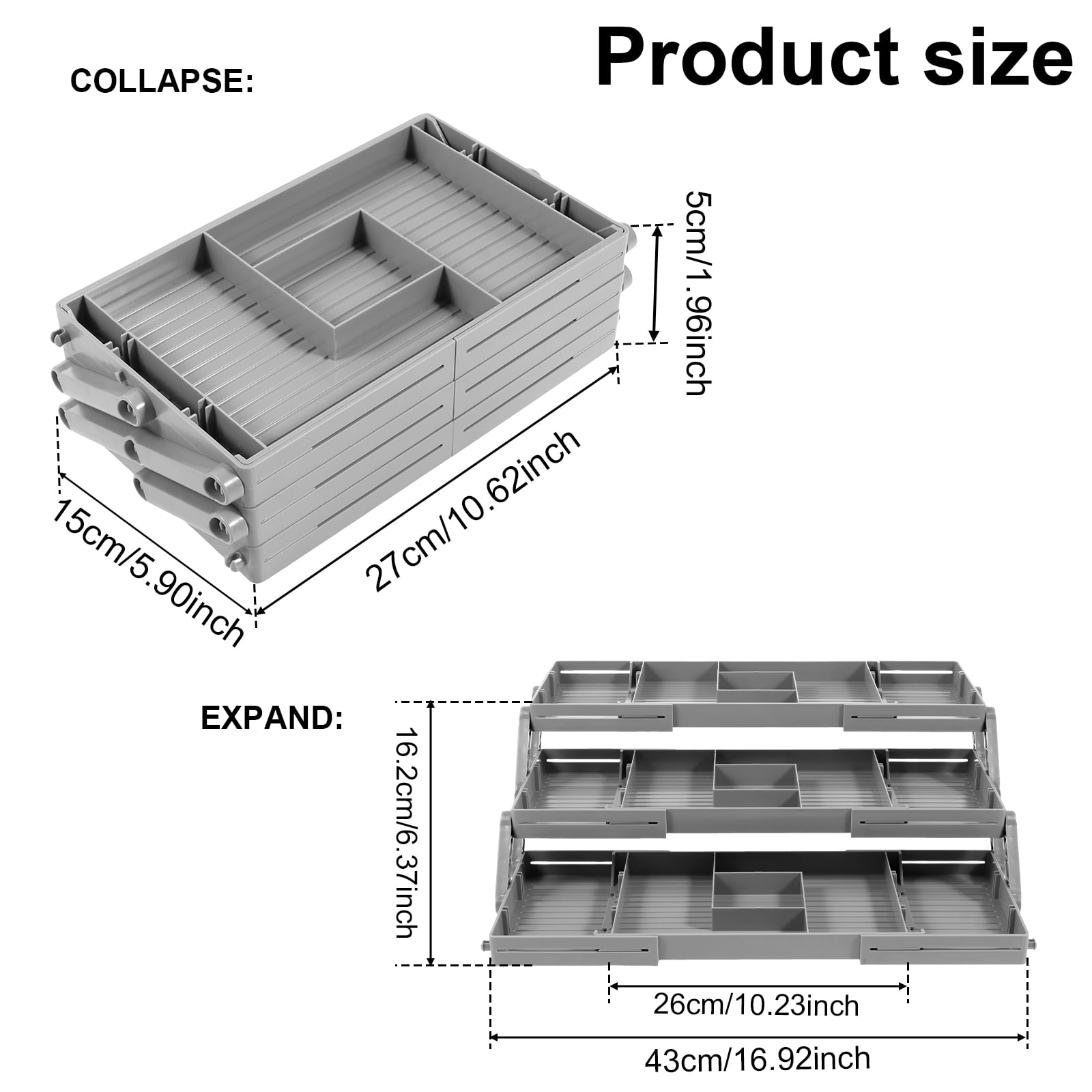 Upgraded 3 Tier Drawer Organizer, Smart Drawer Organizer Multi Level Expandable Desk Organizer for Makeup, Jewelry, Kitchen Office Supplies