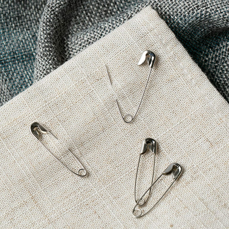 50pcs/set White Stainless Steel Safety Pins For Diapers, Bibs And Crafts,  With Bread-like Head For Child