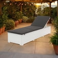 thumbnail image 6 of Benjara Nino Outdoor Chaise Lounger Sunbed- Black Cushion- White Poly Rattan, 6 of 6