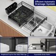 thumbnail image 4 of Dish Drying Rack Adjustable Dish Racks with Drain Board Large Stainless Steel Dish Rack for Kitchen Egouttoir a Vaisselle with Removable Utensil Holder and Cup Holder (), 4 of 9