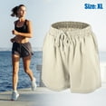 thumbnail image 6 of Unique Bargains Women's Flowy Running Shorts High Waisted Workout Shorts Khaki Size XL, 6 of 7