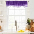 thumbnail image 3 of Purple Waves Tie Up Valance Curtains for Windows, Kitchen Curtains Window Treatments, Ombre Abstract Art Gradient Modern Short Window Shades Valances for Bedroom Bathroom Cafe 42"x12", 3 of 8