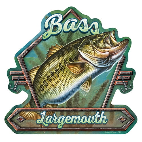 Largemouth Bass Novelty Sign | Indoor/Outdoor | Funny Home Décor for Garages, Living Rooms, Bedroom, Offices | SignMission personalized gift Wall Plaque Decoration