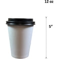 thumbnail image 2 of 400 sets Disposable White Paper Cups with Black Lids Coffee Cups with Lids (10oz), 2 of 3