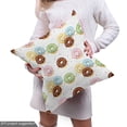 thumbnail image 5 of Ambesonne Dessert Fabric by the Yard Upholstery, Happy Donut Pattern Art, 2 Yards, Cinnamon Green and Blue, 5 of 5