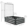 thumbnail image 3 of Outsunny Galvanized Raised Garden Bed with Trellis, Open Bottom, Dark Grey, 3 of 9