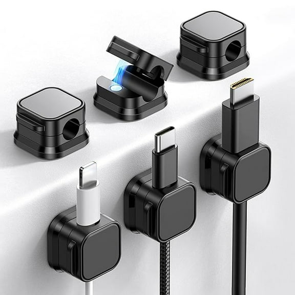 Xinyolin 3Pcs Magnetic Cable Clips Cord Holder Organizer Wall Mounted Strong Stickness Data Cable Storage Holder