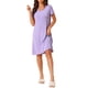 thumbnail image 1 of INSPIRE CHIC Camisón de Mujer de Manga Corta con Volantes, Vestido de Noche, Ropa de Casa, Camisones, L Púrpura, 1 of 6