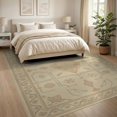 thumbnail image 3 of ODIKA 8'x10' Beige Medallion Classic Design Washable Area Rug Elegant Pattern with Intricate Stone Motifs for Dining Room, Large Office, Lounge, Non-Slip Chair-Friendly Mat, 3 of 7
