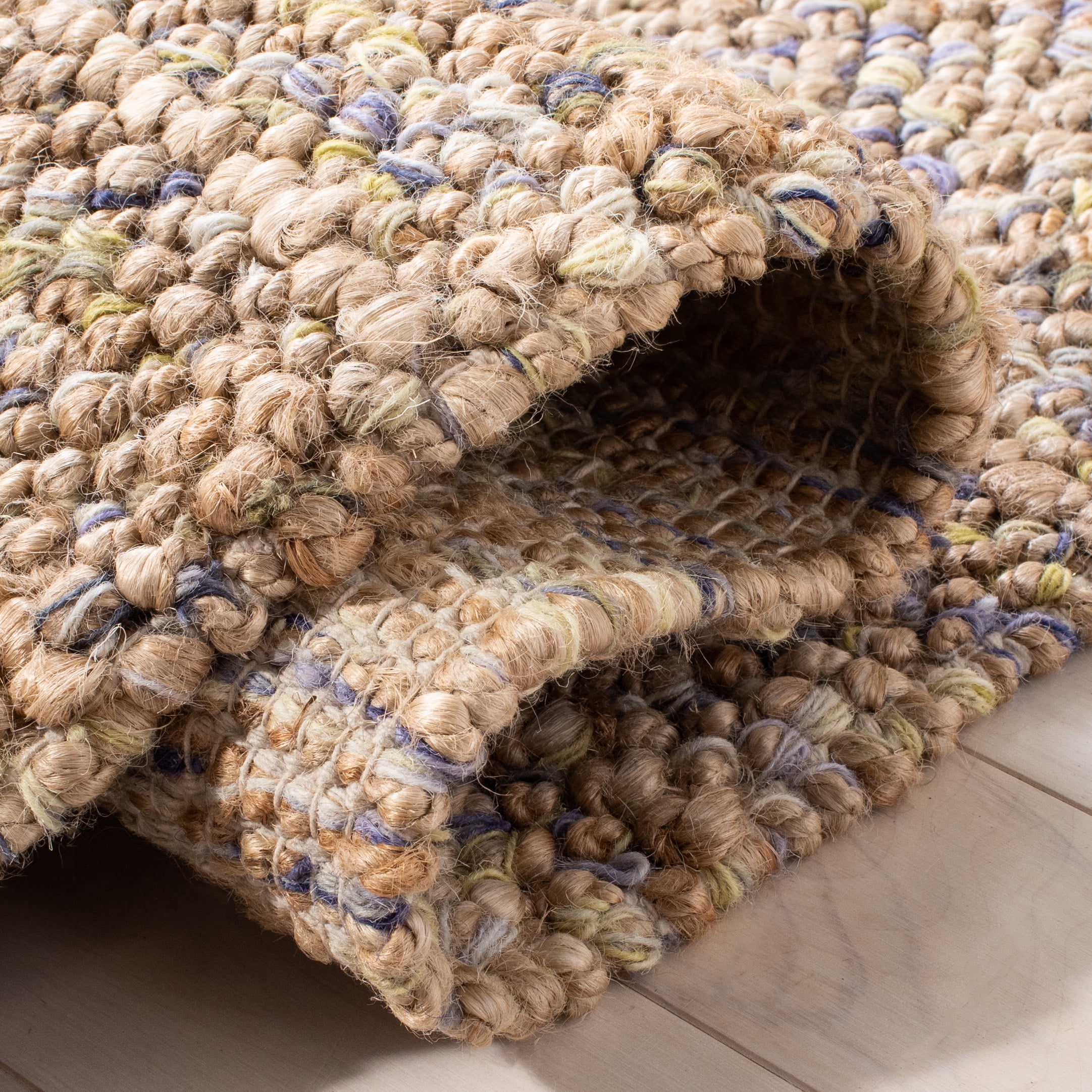 SAFAVIEH Bohemian Martha Solid Area Rug, Natural/Purple, 8' x 10'