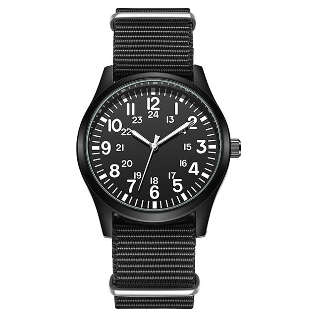 Reloj Analógico Yuyangstore de correa de Nylon Manecillas Luminosas para Negocio Clásico Simple negro