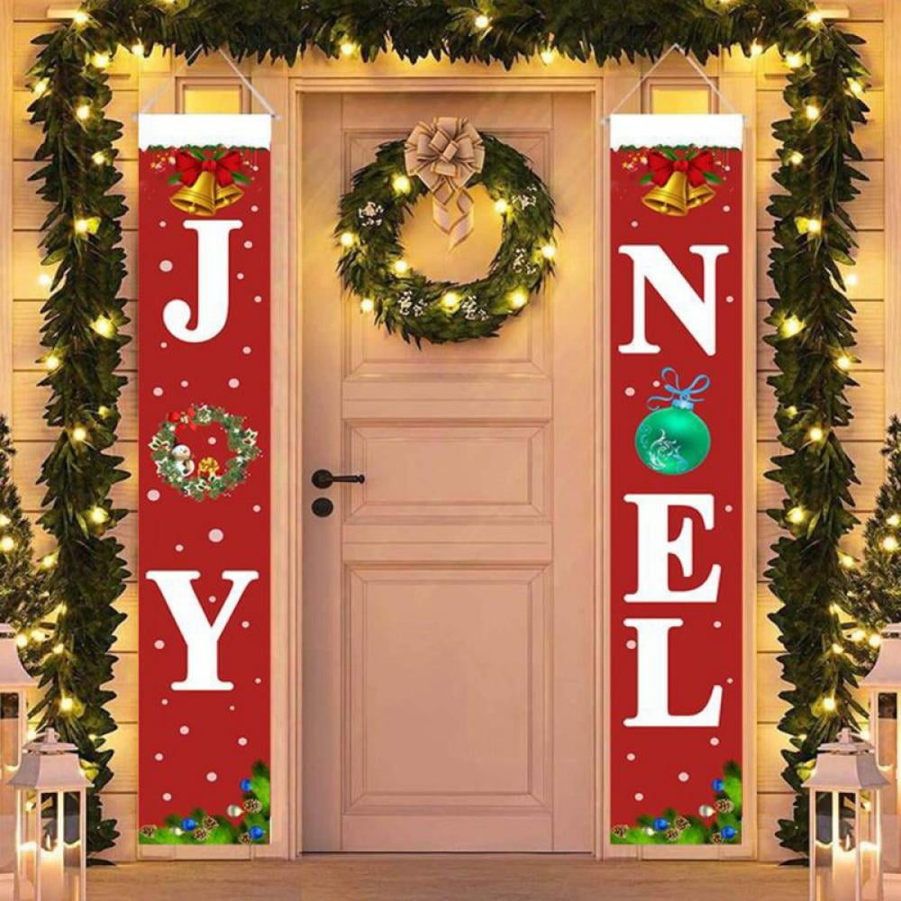 Details about   Merry Christmas Banner Christmas Porch Sign Decorations for Door  Wall Hanging 