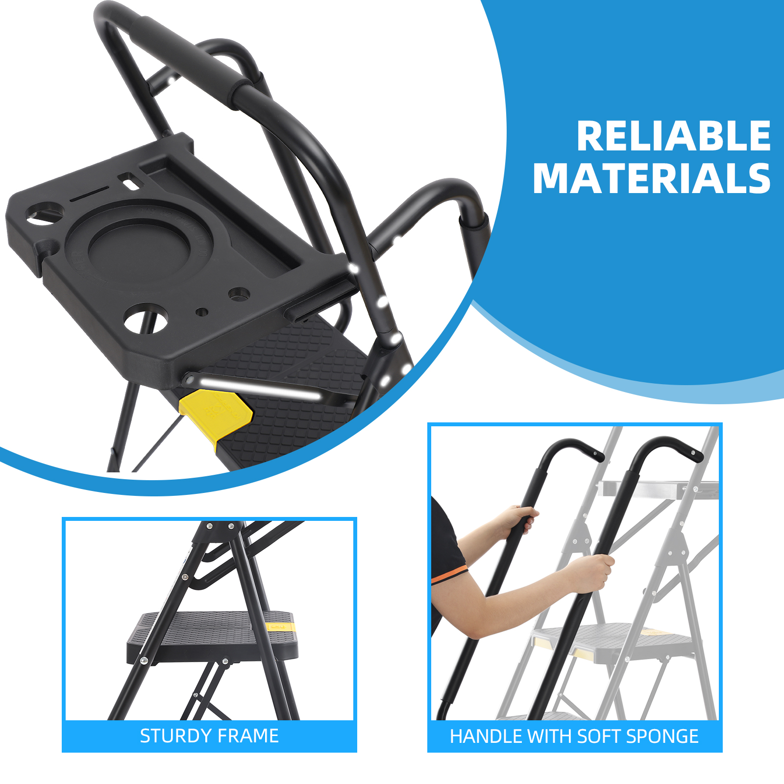 Kingrack 5-Step Folding Ladder, 800 Lb Capacity photo 6
