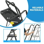 Kingrack 5 Step Folding Ladder for Adults, 800lbs Sturdy Steel Stool Ladder with Anti-Slip Pedal&Handrail&Tool Tray for Home Kitchen Office