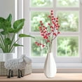thumbnail image 6 of KAKOWELY 10Pcs Artificial Flower Arrangement Red Plastic Stems for Decor Holiday Season, 6 of 8