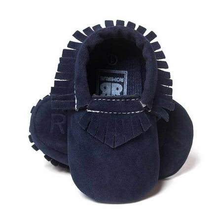 

Bullpiano Leather Baby Moccasins Soft Soled Tassel Crib Toddler Shoes for Boys and Girls