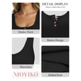 thumbnail image 4 of MOYIKO Women's Sleeveless Henley Tank Tops Ribbed V Neck Button Down T Shirts Summer Slim Fit Tee Tops, 4 of 7