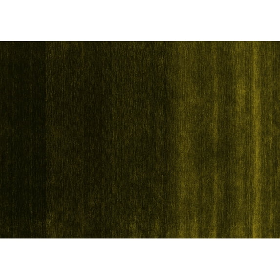 Ahgly Company Machine Washable Indoor Rectangle Abstract Yellow Contemporary Area Rugs, 2' x 5'